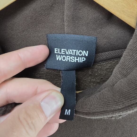 Elevation Worship Hoodie Mens Medium Brown Pink Miracles Flower Christian Band - Picture 5 of 9